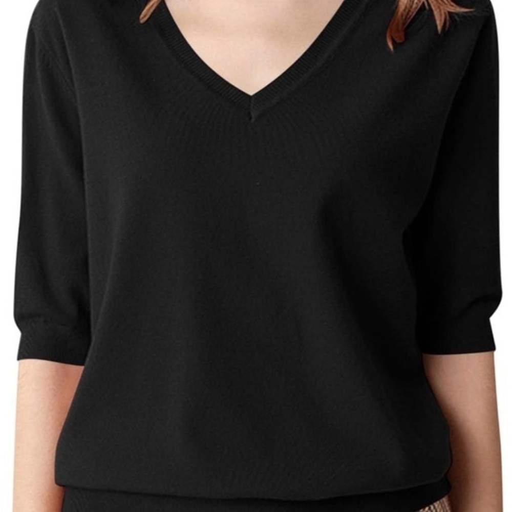 Marks & Spencer Classic Black V-Neck Sweater